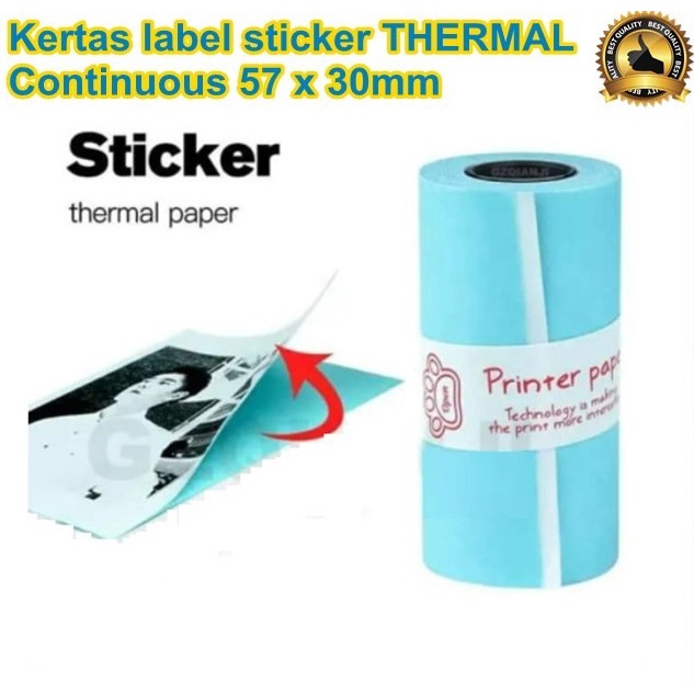 

Kertas Label Sticker THERMAL Continuous 57mm x 30mm Satuan