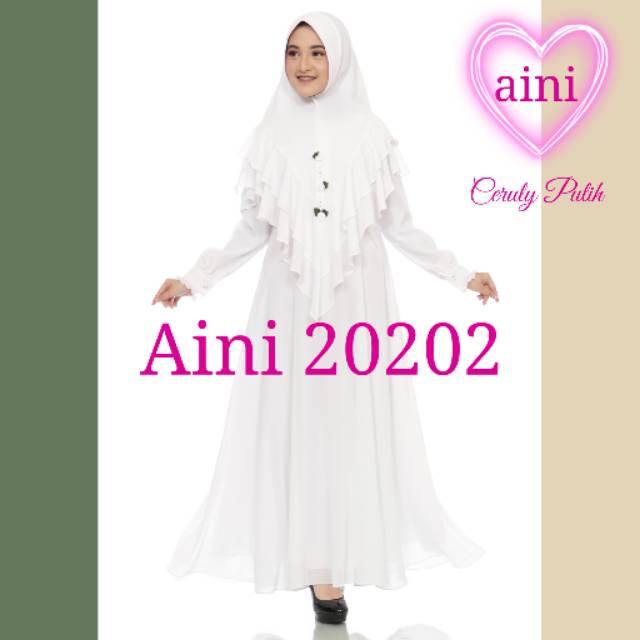 PUSAT GAMIS SYAR'I IBU DAN  ANAK COUPLE  AINI 20202 Putih