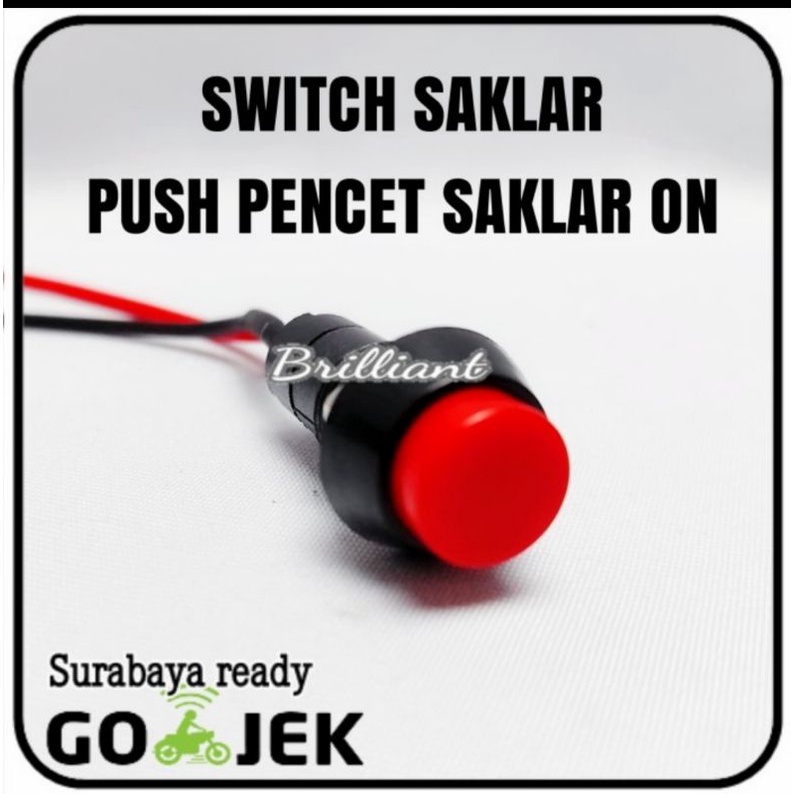 Switch Saklar Tekan Push Pencet - Bulat / Kotak - Switch Lampu Dim / Klakson