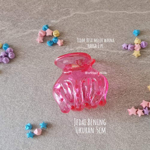 Jedai Rambut Bening 5cm/ Jepit Rambut Premium Cakar 5