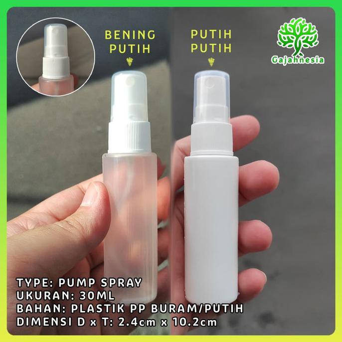 Botol Spray 30ml 30cc Refill Disinfectant Hand Sanitizer Alkohol - BENING PUTIH Kode 852