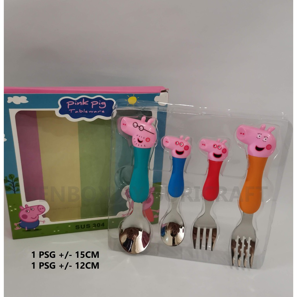 Sendok set karakter anak PEPPA PIG UNICORN