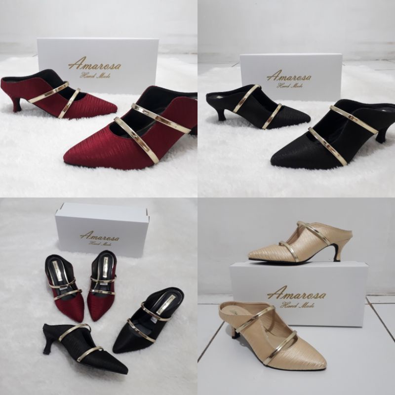 Sepatu / Heels Stripe gold bracelet women shoes - WS.01