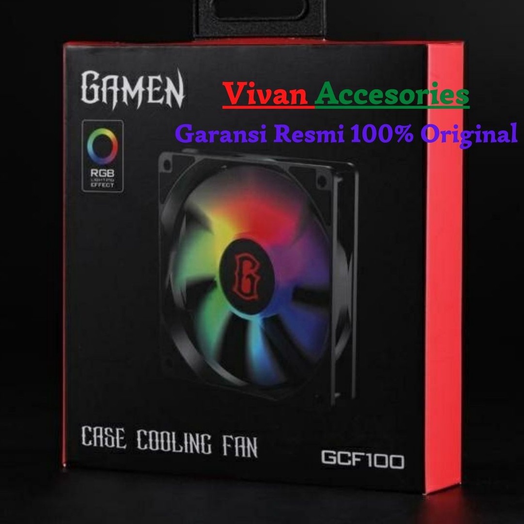 Gamen GCF100 Gaming Case Cooling Fan RGB Casing PC Kipas 12CM Original