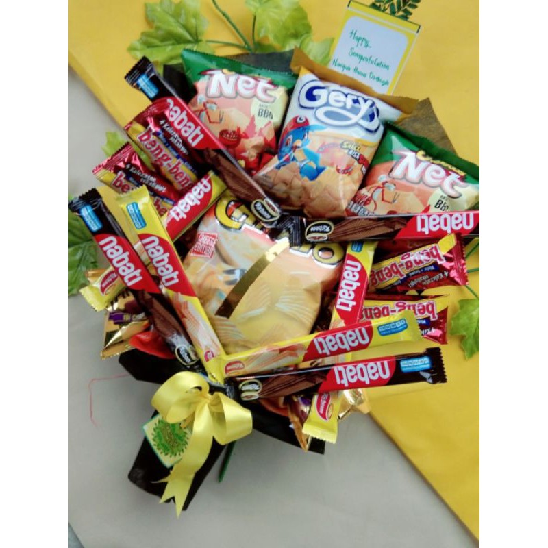 Buket Snack, Buket Makanan, Buket Ciki, Hadiah Wisuda