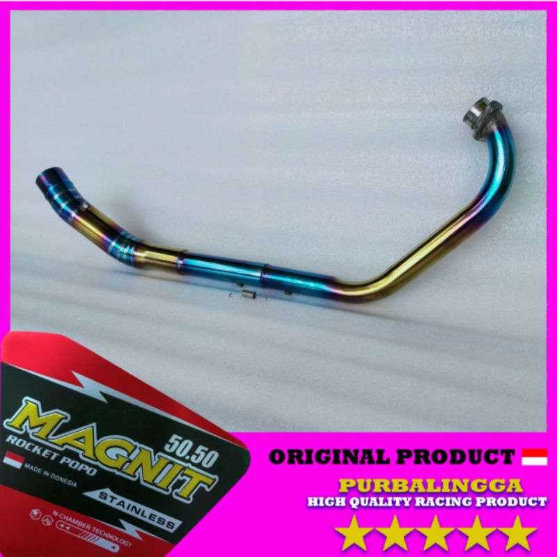 Leher pipa knalpot Bluegold Vixion New Old Advance full stainless