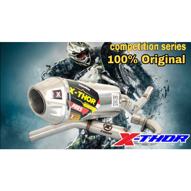 Knalpot Crf Klx Dtracker Wr155r Knalpot Racing Original X-Thor Racing Pro 5 Bonus Kaos X-Thor Energy
