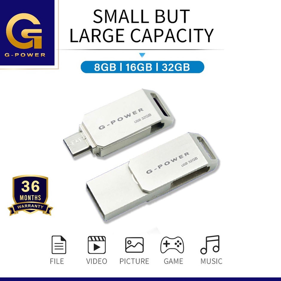 GPOWER USB FLASHDISK + OTG 8GB/16GB/32GB USB HIGH SPEED 3.0 ORIGINAL