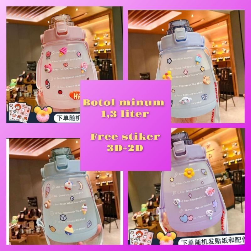 BOTOL VIRAL GENDUT 1. 3 LITER/BOTOL KOREA free stiker 2 D dan 3D