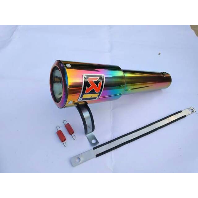 Silincer knalpot Racing Akrapovic GP Pedrosa Pelangi gratis DB Killer