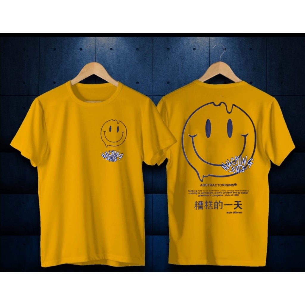 Kaos Smile NuCking Futs - T-shirt Distro - Pria - Polos - Lengan Pendek - Atasan