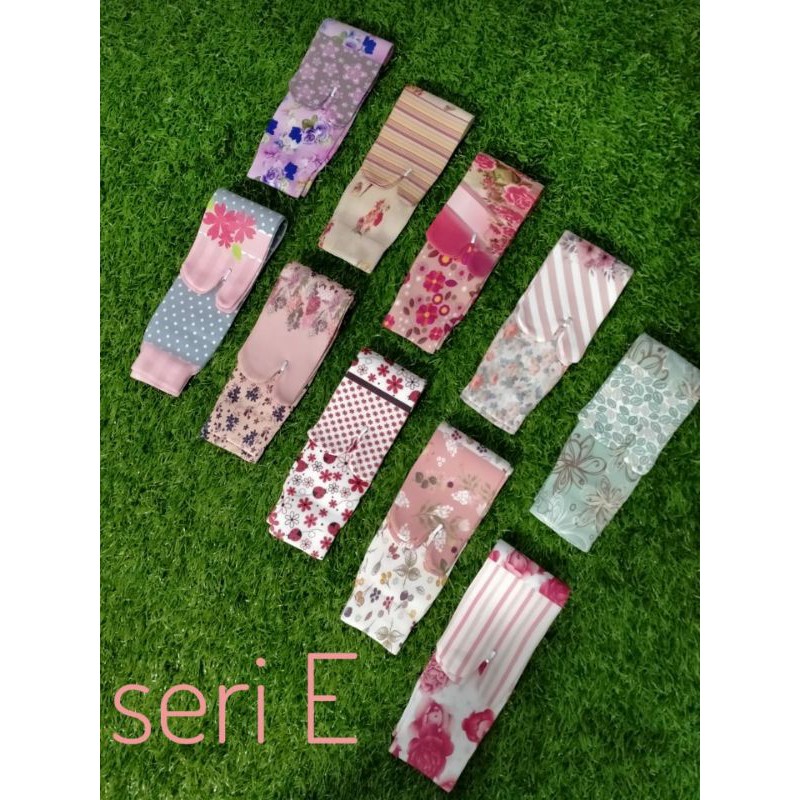(12pcs) kaoskaki  jempol Printing kaos kaki wanita Panjang Kaos kaki Muslimah-Seri E