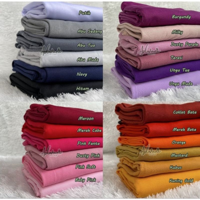 ADWARA HIJAB Jilbab Bergo Tali Bahan Kaos Premium Size Jumbo (Tebal dan Adem)