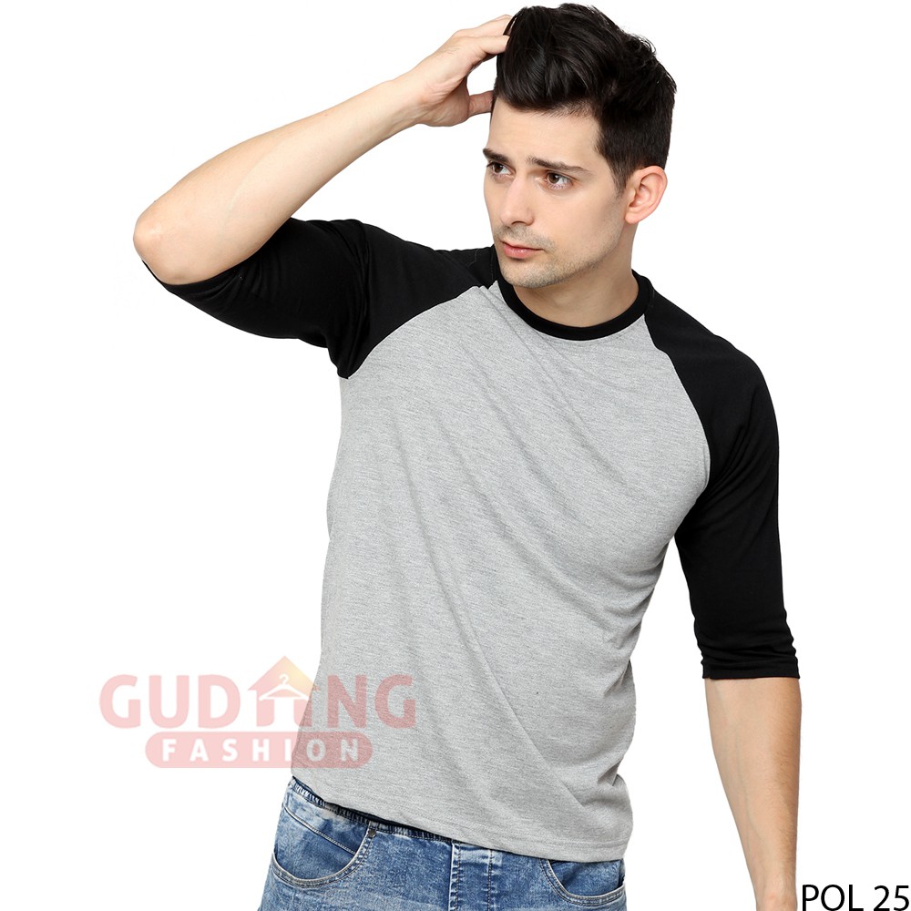 Kaos Raglan 3/4 Polos Keren - POL 25