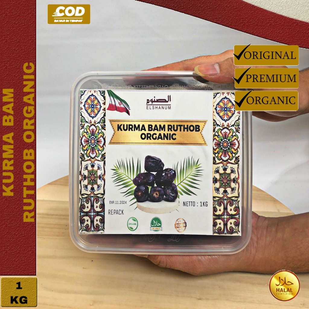 

Kurma Bam Ruthob Organik 1Kg/Premium Quality/100% Organik