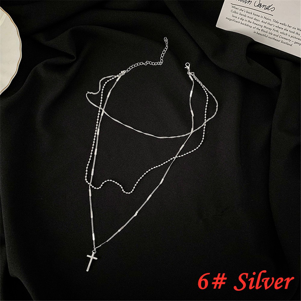 Korean Long Section Pendant Elegant Necklace Women Ladies Simple Accessories Fashion Jewelry Decor-6# Silver