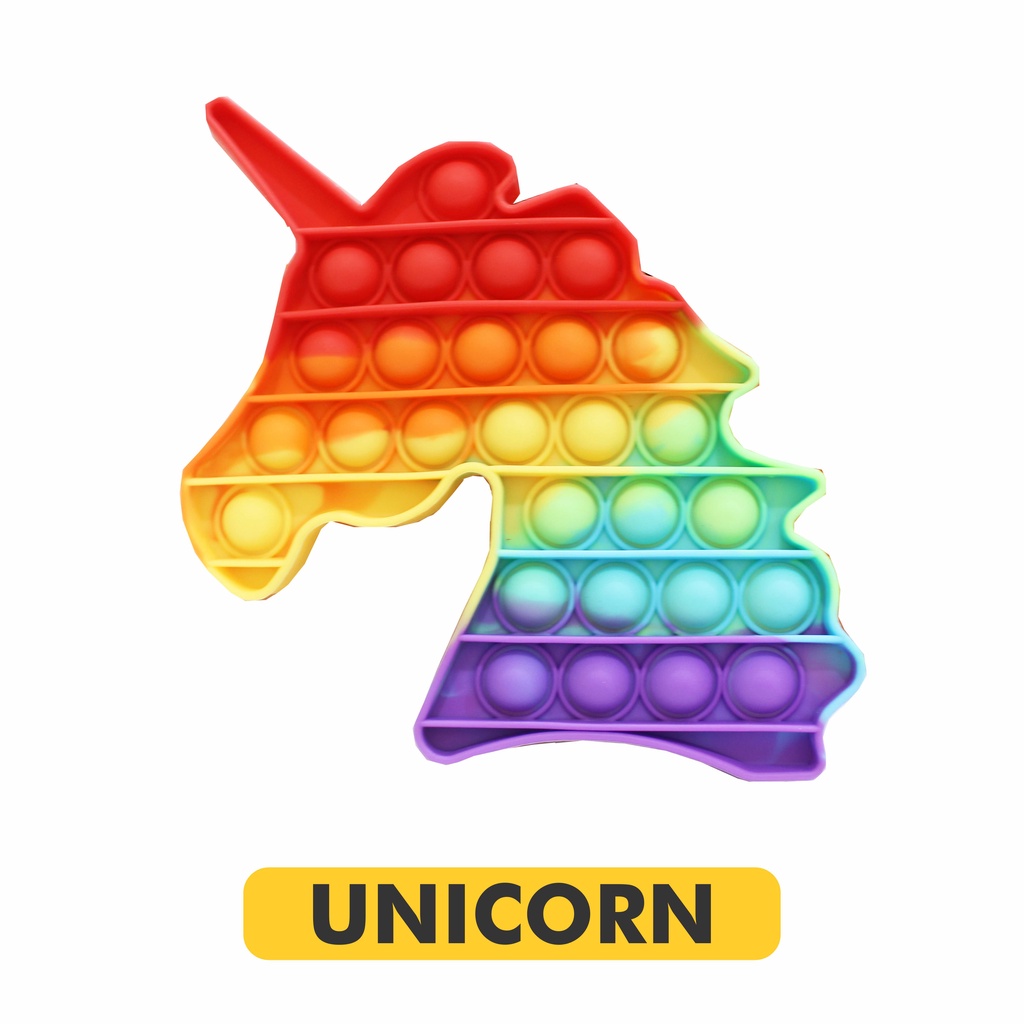 Mainan Pop it / Pop it Murah : Mainan Penghilang Stres Pop It Rainbow Unicorn Fidget Toy Push bubble Murah-2