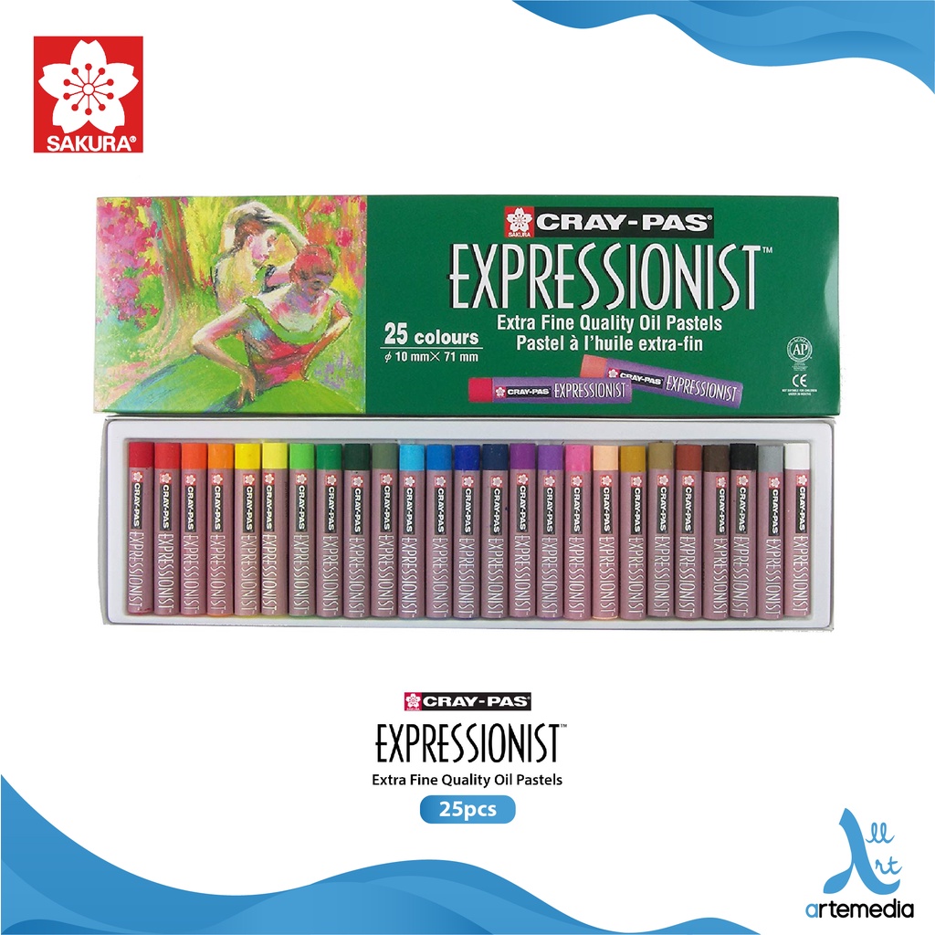 Krayon Sakura Cray-Pas Expressionist Set 25 Color Oil Pastel Crayon