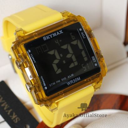 Jam tangan original skymax 2119G kotak Digital UNISEX tahan air Bisa Berenang BERGARNSI