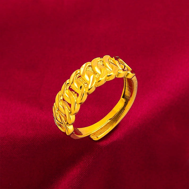 Set Perhiasan Gelang Kalung Cincin 24K Gaya Bangkok Untuk Pria