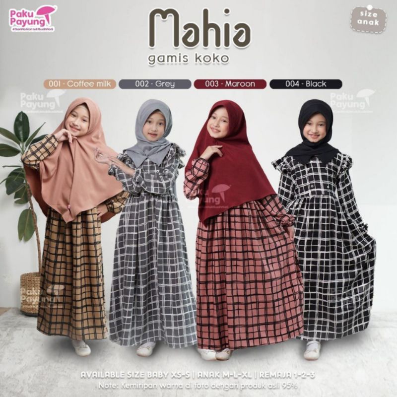 ✅ SETELAN BAJU GAMIS ANAK MUSLIM PEREMPUAN PAKU PAYUNG MAHIA SERIES