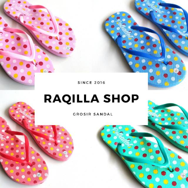 Raqilla Shop / Sandal jepit polkadot / sandal jepit wanita wanita polkadot