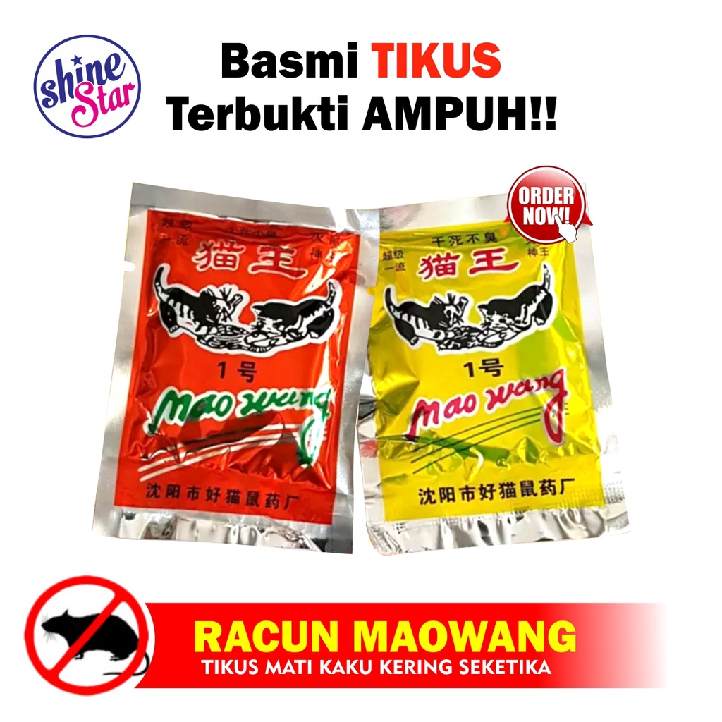 SHINE STAR - BISA COD !! Racun Tikus Mao Wang / Maowang Paling Ampuh Mati di Tempat / Racun Tikus Mati Kering Tidak Bau - Warna Random