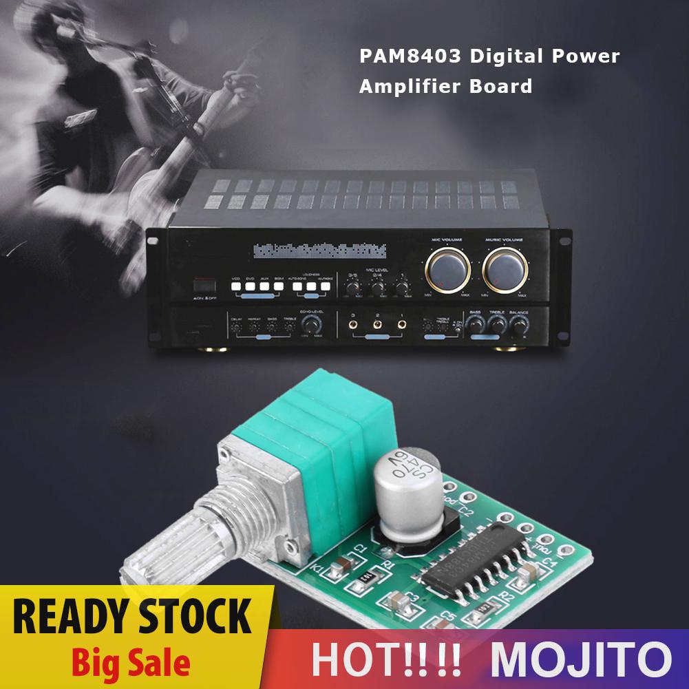 MOJITO Mini PAM8403 5V Power Audio Amplifier Board 3Wx2 w/Switch Potentiometer USB