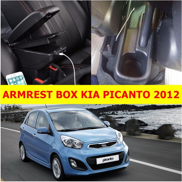 Arm Rest Box Kotak Alas Lengan KIA PICANTO 2012 dual stack 7 Port USB Charger