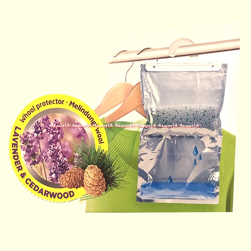 Humydry Hanging Bag With Wool Protector Lavender 450g Penghilang Jamur Bau Di Lemari Pakaian Humy Dry