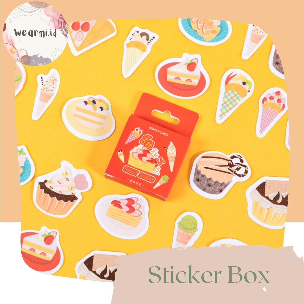 

45 Pcs Deco Sticker Box Dessert Snack Pastel Planner DIY Scrapbook Stiker Dekor Kotak aesthetic