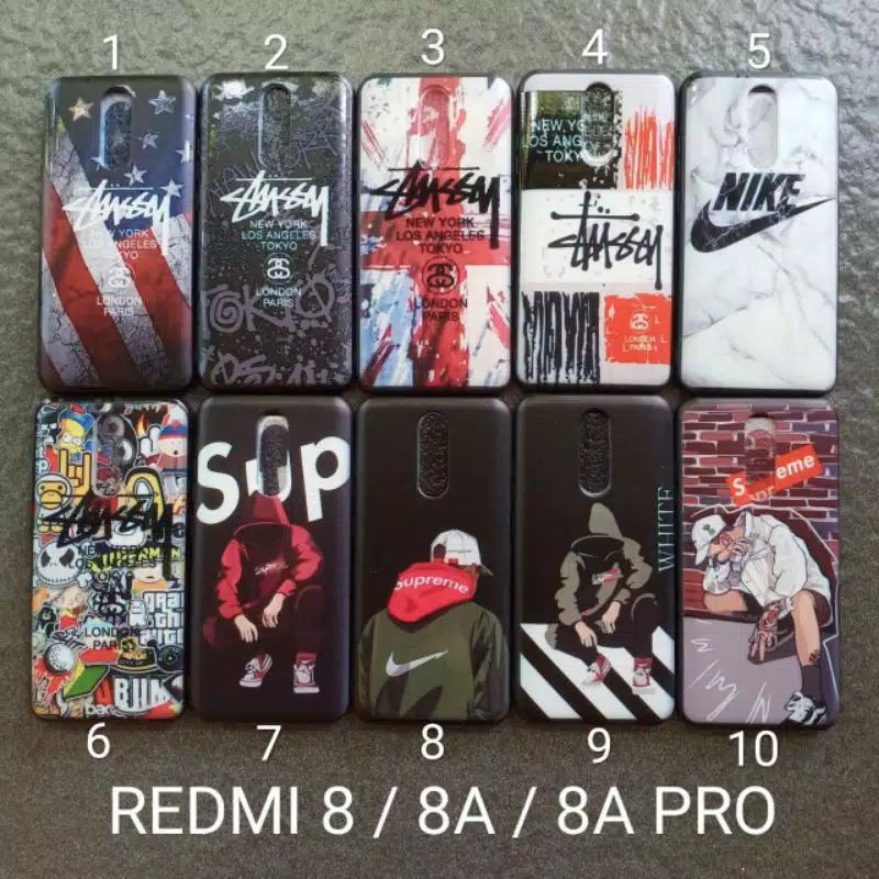 Case gambar Xiaomi Redmi 8A pro . 8A motif cowok brand soft softcase softshell silikon cover casing kesing housing