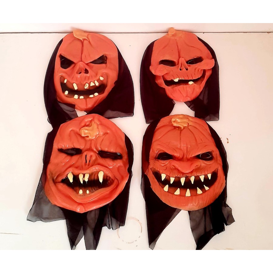 Topeng Latex Pumpkin Party Cosplay Horror Scary Prank Murah Halloween