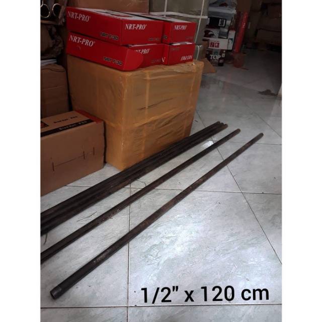 Pipa Besi Drat 0.5" Pipa Besi Ulir 1 Sisi Sambungan Pipe Clamp 120cm