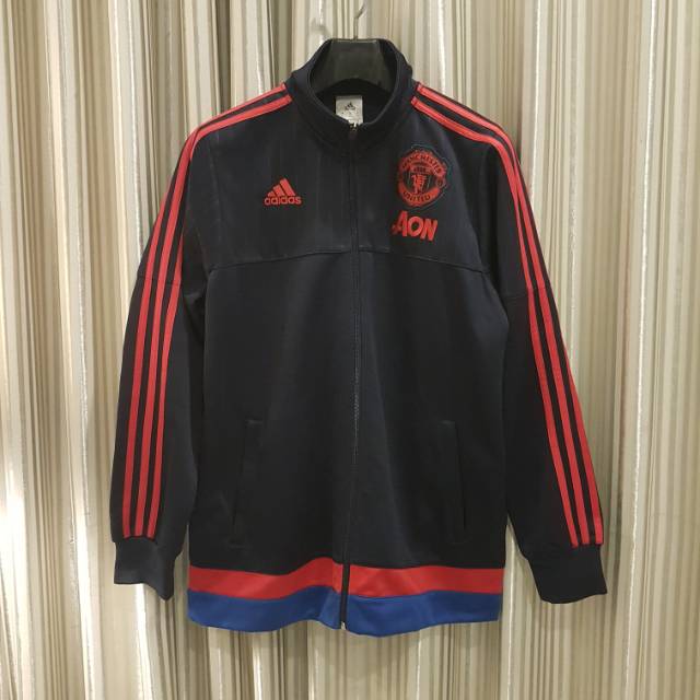 Jaket Manchester United Blue Navy Presentation Training Jacket