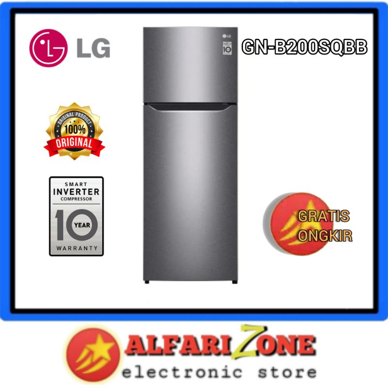 Kulkas LG 2 Pintu Smart inverter GN-B200SQBB | Kulkas LG GNB200SQBB