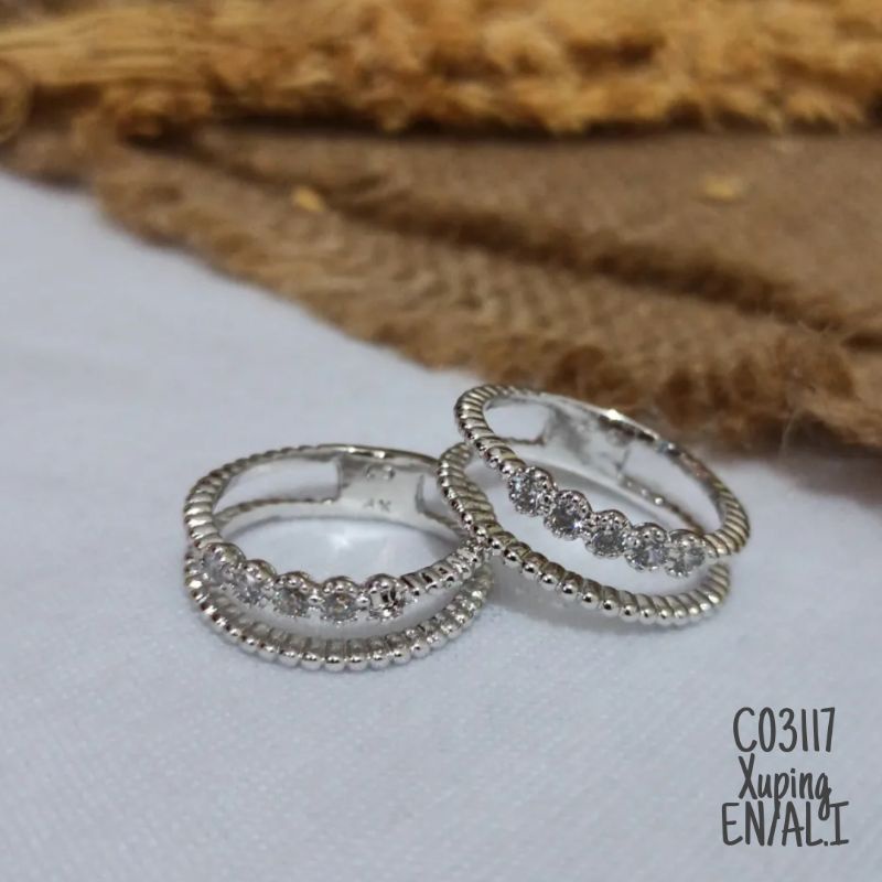 Cincin Xuping motif biji lada silver C03117