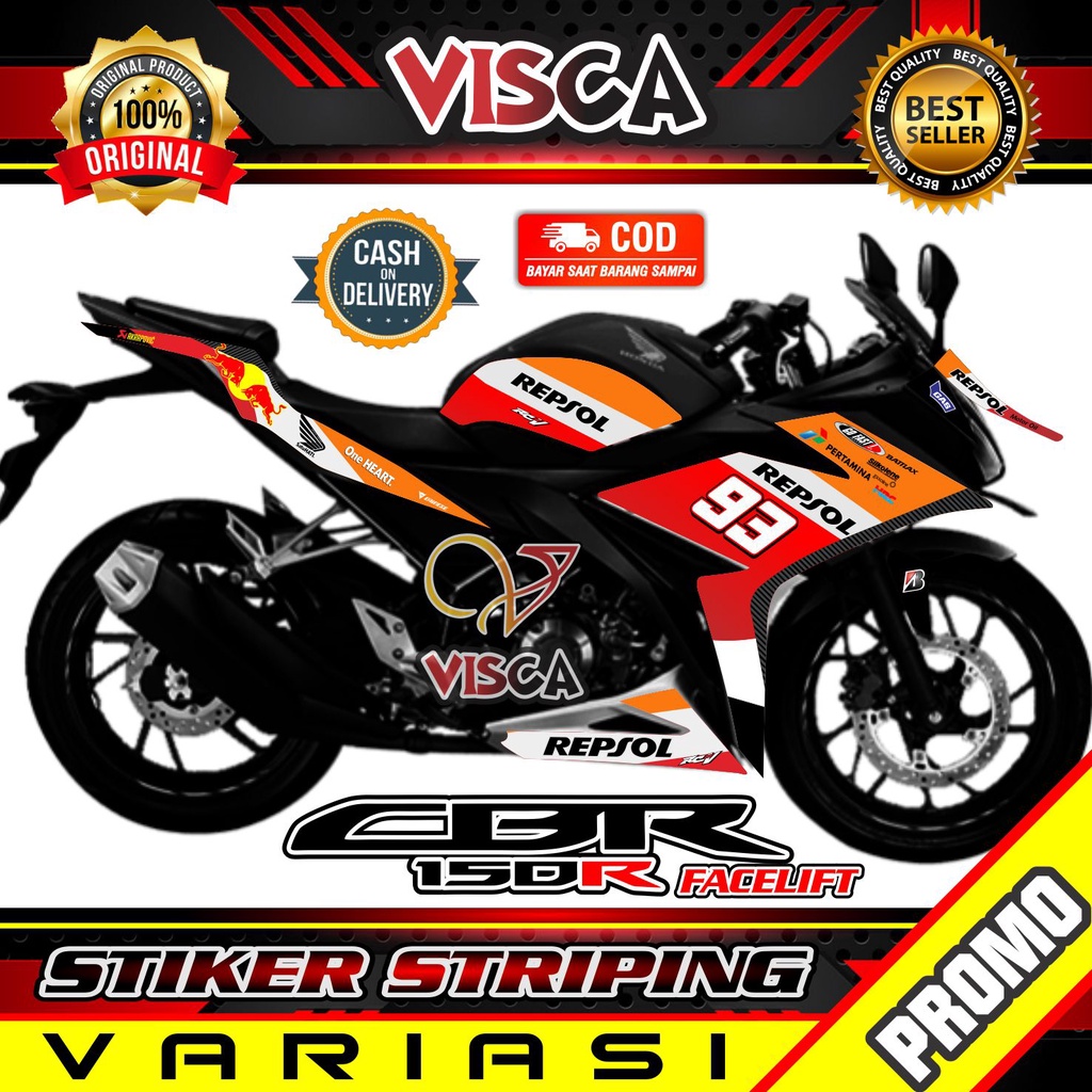 Striping Cbr 150r Facelift  - Sticker Striping Variasi Lis Cbr 150r Facelift - Striping Hologram Cbr
