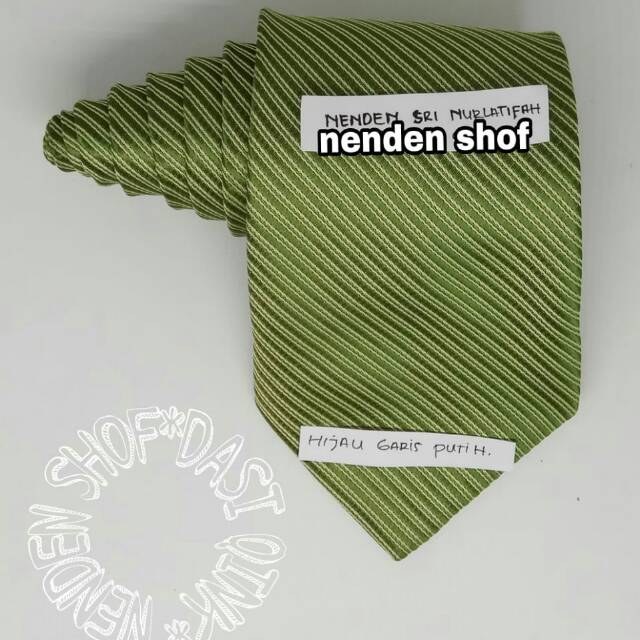 DASI PRIA PANJANG MOTIF SALUR 3 INCHI- HIJAU GARIS PUTIH