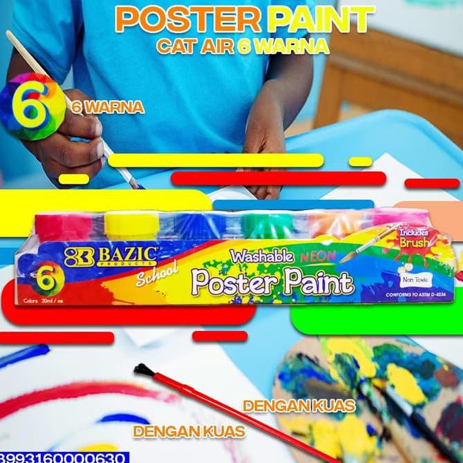 POSTER PAINT cat air bisa dihapus untuk melukis dengan kuas