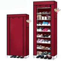 TBI SHOE RACK WITH DUST COVER 7GRID - RAK SEPATU DENGAN PENUTUP