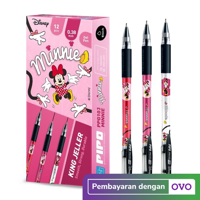 

Promo [PPG103] PIPO Minnie Mouse Pulpen Lucu 0.38mm isi 12 pcs tinta hitam Elegan