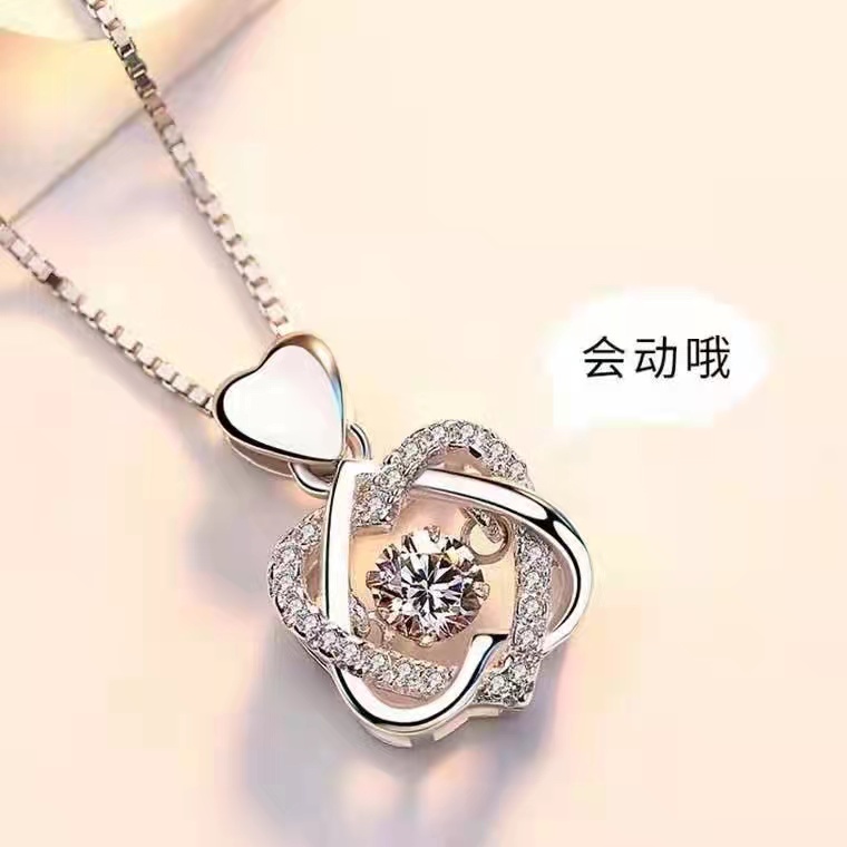 (Hello Girl) ZX04 Kalung Rantai Silver Diamond Wanita Import