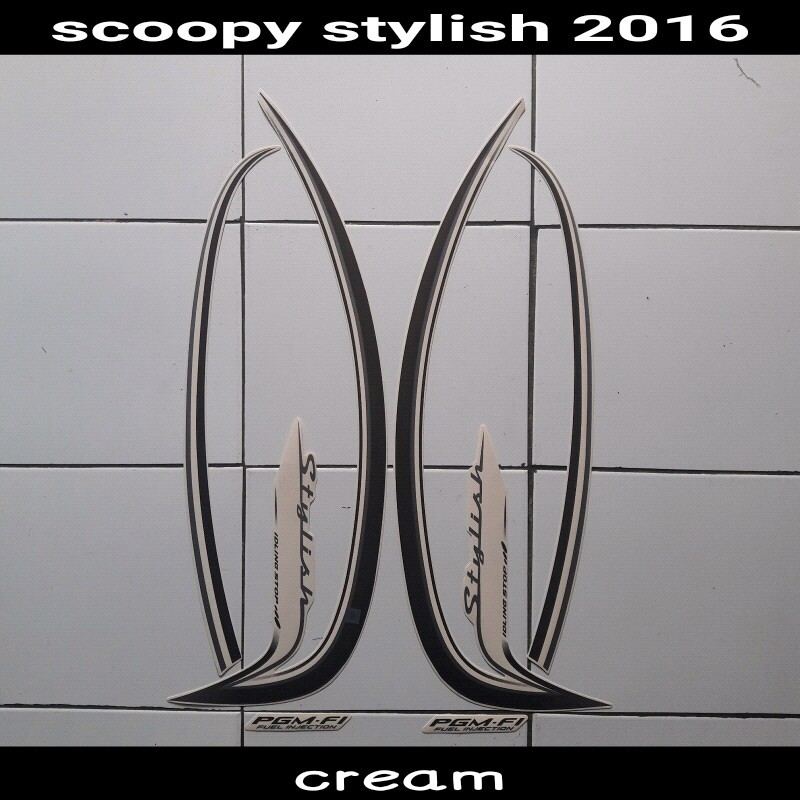 sticker motor scoopy stylish 2016 cream