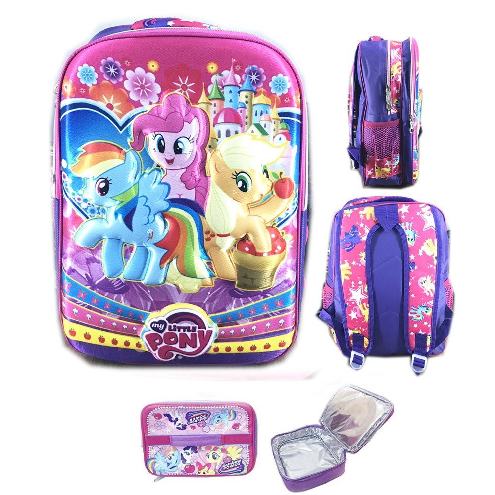 FREE ONGKIR + PROMO TERMURAH !!! Tas Ransel Sekolah SD Pony 2 Kantung 3D Timbul Solid LB