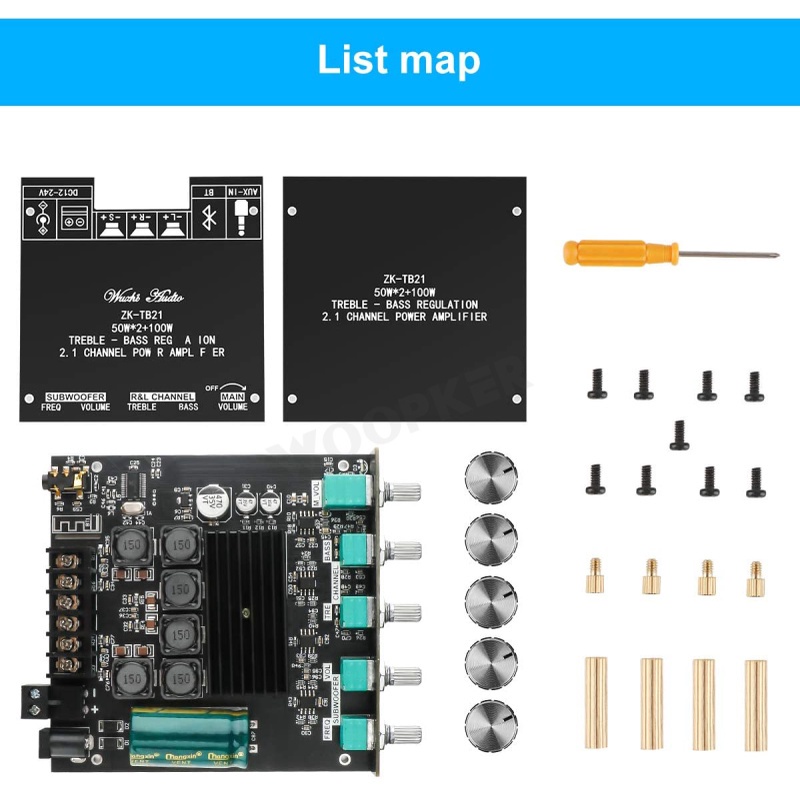 ZK-MT21/ZK-TB21 High Performance Audio Amplifier Module Digital BT 5.0 Power Subwoofer