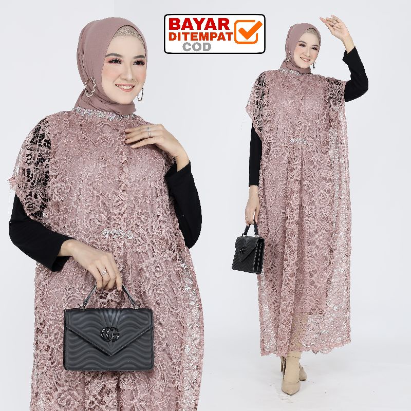 Kaftan Modern Kalong Elegan Cewek Remaja Casual Terbaru Muslim Gamis Kaptan Wanita 2022 Kelelawar Le