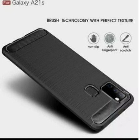 SOFT CASE SAMSUNG A21S IPAKY CARBON FIBER SAMSUNG A21S PROMO MURAH