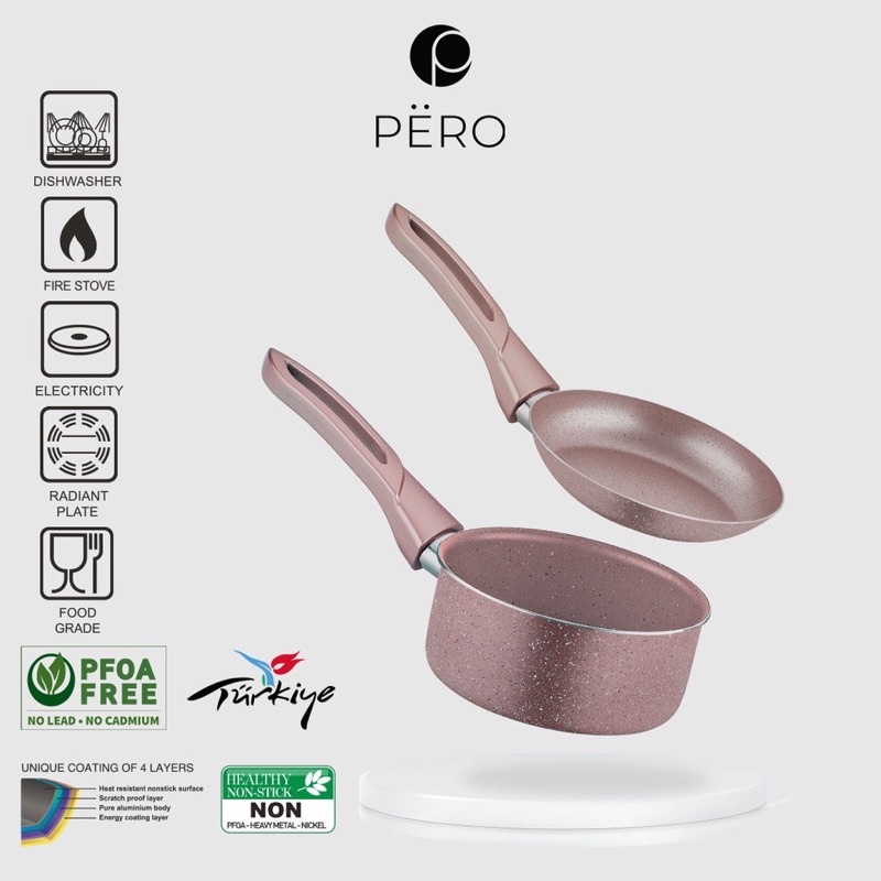 PERO SET 2in1 MILK & FRY PAN 18