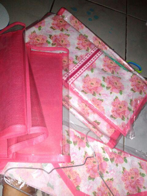 [set 4in1 Motif Serasi] Set Hbo Hso Hjo Non Resleting + Hanger Underwear